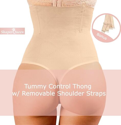 ShaperQueen102A ثونغ - ملابس داخلية نسائية لباس داخلي عالي الخصر للتحكم في البطن مثير حزام فاجا Cincher محدد شكل الجسم in Kuwait