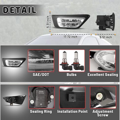 أضواء ضباب Autowiki لعام 2002 2003 2004 Honda CR-V LAMP CRV مجموعات مع مجموعة الأسلاك 1 زوج in Saudi Arabia