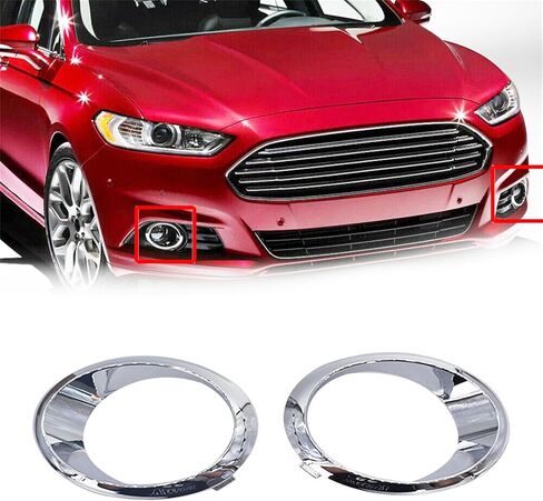 Fog Light Cover Grille Bezel Trim Ring RH Passenger Side LH Driver Side Chrome Replacement for 2013-2016 Fusion Mondeo in Saudi Arabia