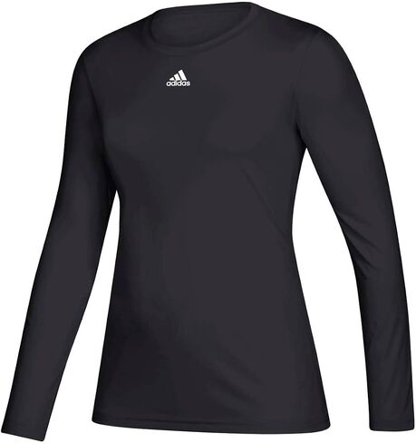 بلوزة adidas Creator بأكمام طويلة - قميص تدريب نسائي L باللون الأبيض القهوة in Saudi Arabia