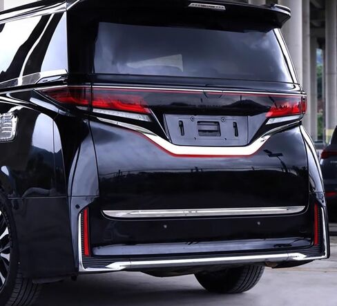 Car Accessories Fit for Toyota Alphard Vellfire 2023 2024 ABS Exterior Rear license plate lower strip Cover Trim 3PCS set(Chrome) in Saudi Arabia