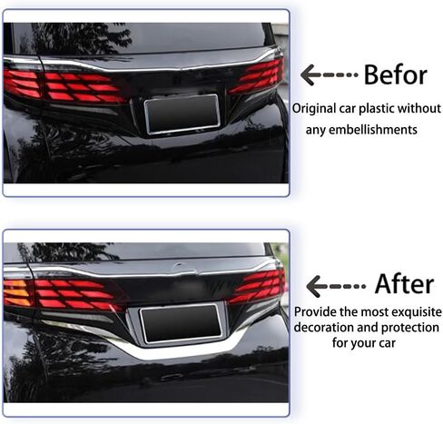 Car Accessories Fit for Toyota Alphard Vellfire 2023 2024 ABS Exterior Rear license plate lower strip Cover Trim 3PCS set(Chrome) in Saudi Arabia