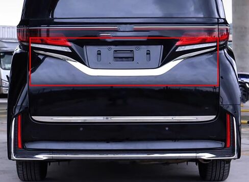 Car Accessories Fit for Toyota Alphard Vellfire 2023 2024 ABS Exterior Rear license plate lower strip Cover Trim 3PCS set(Chrome) in Saudi Arabia