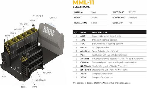 الحزمة الكهربائية لتصميم الحارس ، متوافقة مع قاعدة العجلات الطويلة مرسيدس ميريس ، 126 "أو 135" ، قاعدة عجلات قياسية ، MML-11 in Kuwait