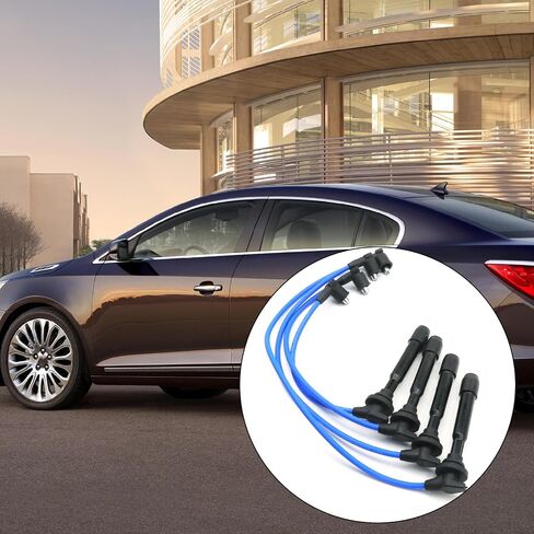 4 حزمة 5464 شمعات الإشعال وأسلاك المكونات الشرارة 27501-22B00 ، بديل لـ Hyundai Elantra Tucson Tiburon 1996-2012 ، استبدال Kia Soul Sportage Spectra 2004-2011 in Saudi Arabia