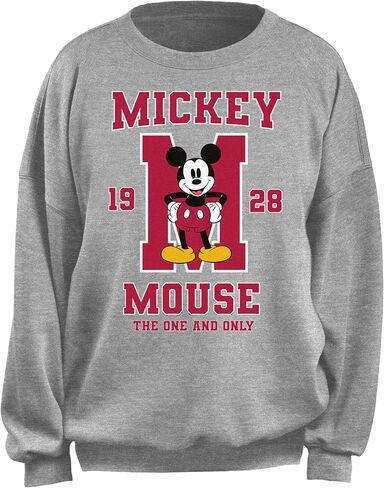 Disney Women's Junior's Mickey Mouse ONE and ONLY Oversized Fleece, Heather Grey, Medium in Saudi Arabia