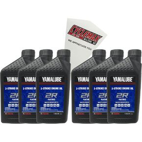 ستة حزمة متوافقة مع Yamaha Yamalube 2R 2-Stroke Racing Oil LUB-2STRK-R1-12 تحتوي على ستة كوارت وقمع in Kuwait