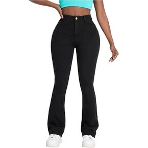 Verdusa Women's High Waisted Flared Jeans Bell Bottoms Slim Fitted Casual Denim Pants in Saudi Arabia