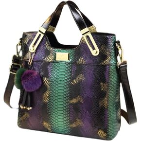 Large Serpentine Leather Women's Top Handle Satchel Handbags Fashion Chain Bag Tassel Purses Shoulder Messenger Bags in Kuwait