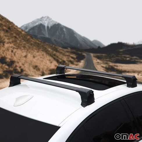 OMAC Fix Points Roof Racks Cross Bar Carrier for Mazda 3 Sedan 2010-2013 Black 2 Pcs Anti-Theft for Travel Kayak Canoe Surf Ski Snowboard Camping in Saudi Arabia