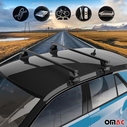 Omac Smooth Racks Racks Cross Bars Carrier لـ VW Golf MK4 1998-2006 Hatchback Black in Kuwait