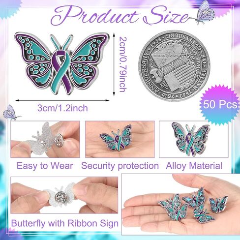 Tondiamo 50 Pcs World Suicide Prevention Day Lapel Pins Enamel Lapel Badges Gifts for Party Supplies Decoration Charity Event Supplies in Saudi Arabia