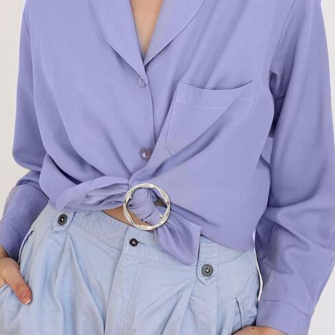 T-shirt Ties Rings, 4 PCS Shirt Ties Clips for Women Silk Scarf Ring Clip Shirt Clips Scarf Buckle Round Knotted Buckles Fashion Alloy Circle Clip Buckle for Shirts Silk Scarves Clothing (Silver) in Saudi Arabia
