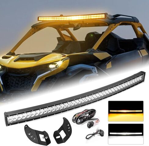 Weisen 42 "240W AMBER & WHITE LED LED LED BAR مع دالة الذاكرة تسخير مفتاح الروك وأسلاك الضوء المتوافقة مع CAN AM MAVERICK R/MAX All Models 2024-2025 in Saudi Arabia