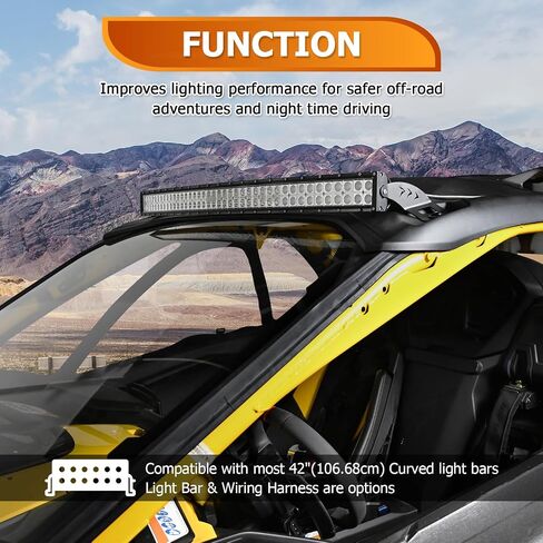 Weisen 42 "240W AMBER & WHITE LED LED LED BAR مع دالة الذاكرة تسخير مفتاح الروك وأسلاك الضوء المتوافقة مع CAN AM MAVERICK R/MAX All Models 2024-2025 in Saudi Arabia