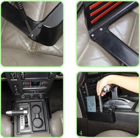 Piugilh Gear Shift STORAGE BOX متوافق مع إكسسوارات HUMMER H2 2003-2009 ، منظم صندوق تخزين الصينية الجانبية للوحدة المركزية ، 3 مساءً in Saudi Arabia
