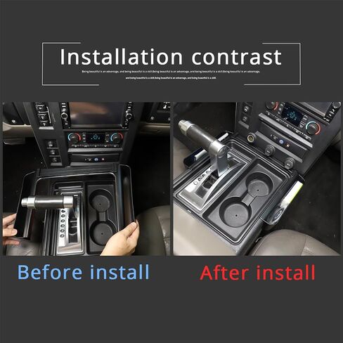 Piugilh Gear Shift STORAGE BOX متوافق مع إكسسوارات HUMMER H2 2003-2009 ، منظم صندوق تخزين الصينية الجانبية للوحدة المركزية ، 3 مساءً in Saudi Arabia