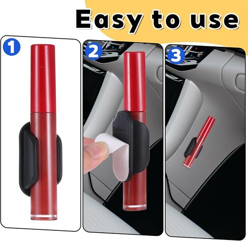4 Pcs Car Lip Balm Holder Universal Silicone Lipstick Holders No Melt Upright Car Essentials Holder Cute Fun Aesthetic Lipstick Decor Accessories for Women Girl Automotive Interior (Black) in Saudi Arabia