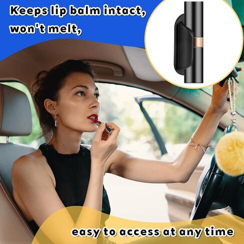 4 Pcs Car Lip Balm Holder Universal Silicone Lipstick Holders No Melt Upright Car Essentials Holder Cute Fun Aesthetic Lipstick Decor Accessories for Women Girl Automotive Interior (Black) in Saudi Arabia