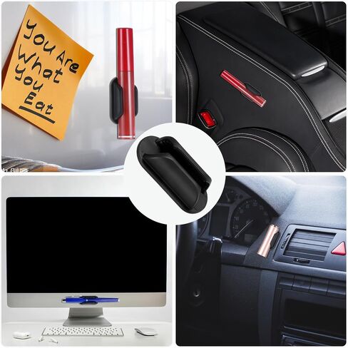 4 Pcs Car Lip Balm Holder Universal Silicone Lipstick Holders No Melt Upright Car Essentials Holder Cute Fun Aesthetic Lipstick Decor Accessories for Women Girl Automotive Interior (Black) in Saudi Arabia