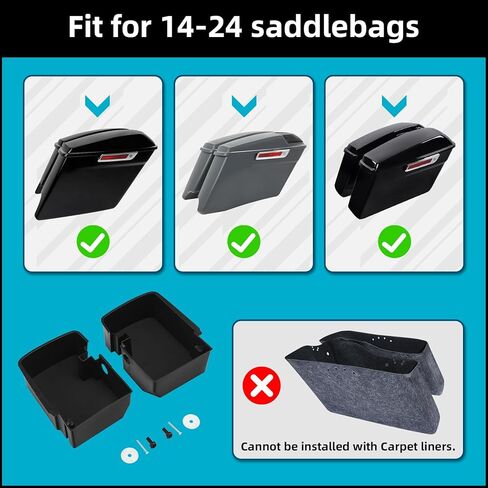 XMT-MOTO Pair Hard Saddlebag Tray Organizer Fit For Harley Touring 2014-LATER,Street Road Glide King in Saudi Arabia