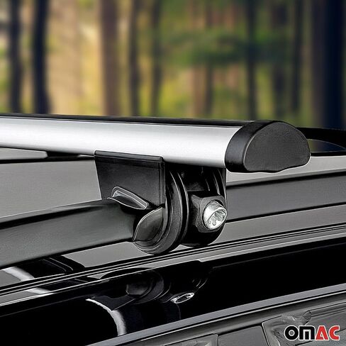 OMAC Aluminium Roof Racks Cross Bars Carrier for Toyota Land Cruiser 1998-2007 Gray 2 Pcs Anti-Theft for Travel Kayak Canoe Surf Ski Snowboard Camping in Saudi Arabia