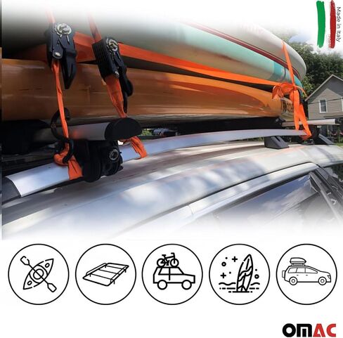OMAC Aluminium Roof Racks Cross Bars Carrier for Toyota Land Cruiser 1998-2007 Gray 2 Pcs Anti-Theft for Travel Kayak Canoe Surf Ski Snowboard Camping in Saudi Arabia