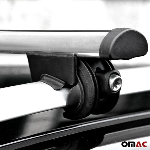 OMAC Aluminium Roof Racks Cross Bars Carrier for Toyota Land Cruiser 1998-2007 Gray 2 Pcs Anti-Theft for Travel Kayak Canoe Surf Ski Snowboard Camping in Saudi Arabia