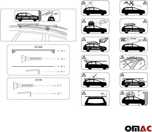 OMAC Aluminium Roof Racks Cross Bars Carrier for Toyota Land Cruiser 1998-2007 Gray 2 Pcs Anti-Theft for Travel Kayak Canoe Surf Ski Snowboard Camping in Saudi Arabia