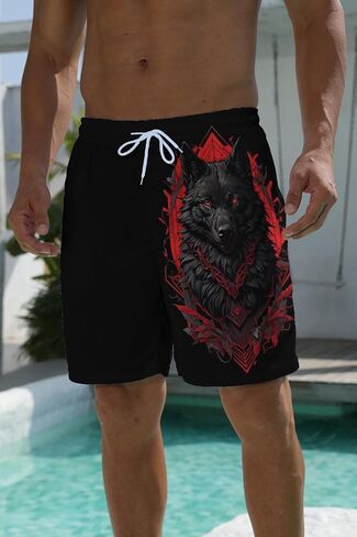 Mens Tropical Board Shorts for Summer Hawaiian Flowers Print Casual Vacation in Saudi Arabia