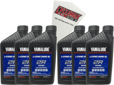Six Pack compatible with Yamaha Yamalube 2R 2-Stroke Racing Oil LUB-2STRK-R1-12 Contains Six Quarts and a Funnel in Saudi Arabia