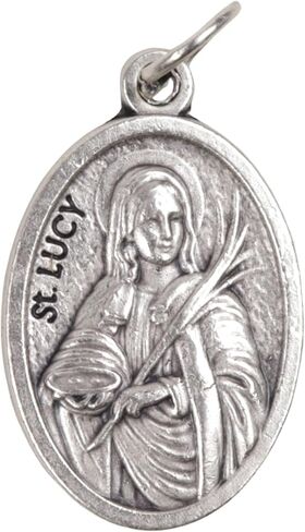 Needzo Silver Toned St. Lucy Medals, Patron Saint of the Blind Pendants, Religious Accessories, 1 Inches (Pack of 5) in Saudi Arabia