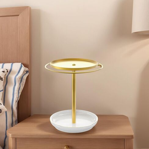 Rotating Sunglass Organizer with Ceramic Tray, 360° Rotating Glasses Stand, Sleek Sunglass Holder, Modern Eyeglass Holder Stand for Desk, Dresser, Nightstand & Home Décor(Gold) in Saudi Arabia