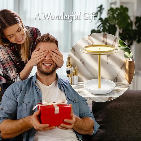 Rotating Sunglass Organizer with Ceramic Tray, 360° Rotating Glasses Stand, Sleek Sunglass Holder, Modern Eyeglass Holder Stand for Desk, Dresser, Nightstand & Home Décor(Gold) in Saudi Arabia
