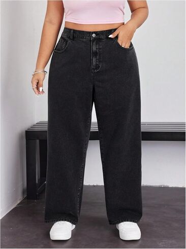 Wdirara Women's Plus Size Seale Bow Proiled Susproided High Cherced Pants in Kuwait