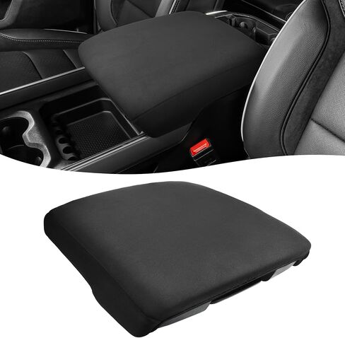 KBH Armrest Cover Compatible with 2019 2020 2021 2022 2023 2024 2025 Dodge Ram, Bucket Seat only, Polyester Fabric, Center Console Lid Protector, Washable, Anti-Scratch, Black in Saudi Arabia