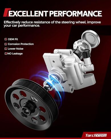 مضخة توجيه كهربائية Torchbeam لـ Bron-co 1990-1996، F150 1990-1996، F-350 1990-1996، F-350 1995-1996 5.0L، F-200 1990، F-350 1990 1995-1996 5.8L، استبدال # 20-7272، مضخة توجيه مع خزان in Saudi Arabia