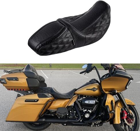 Advanblack Raptor Seat Harley Touring Seat With Diamond Stitching & Ostrich Leather For '09-'23 Harley Touring Road King Road Street Glide Electra Glide Tri-Glide in Saudi Arabia