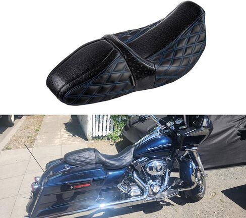 Advanblack Raptor Seat Harley Touring Seat With Diamond Stitching & Ostrich Leather For '09-'23 Harley Touring Road King Road Street Glide Electra Glide Tri-Glide in Saudi Arabia