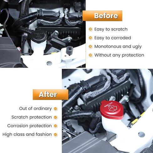 Engine Oil Cap Radiator Cap Brake Fluid Cap Cover Compatible with Toyota Land Cruiser 250 Prado LC250 J250 2024 2025, Aluminium Alloy Engine Bay Cap Cover Kit, 5Pcs (Red) in Saudi Arabia