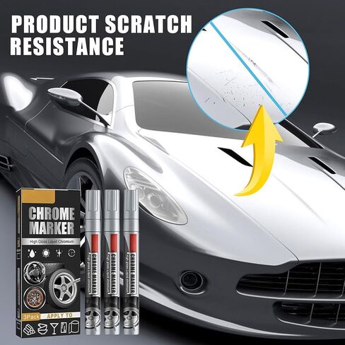 High Gloss Liquid Chrome Marker, 3Pcs Car Repair Scratch Remover Pen, Waterproof, Portable (2) in Saudi Arabia
