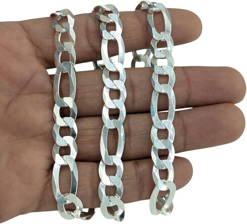 925 Sterling Silver Figaro Chain 10 مم للجنسين in Kuwait