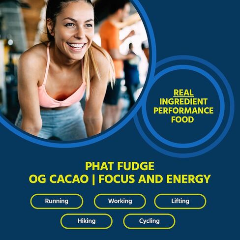 Phat Fudge, OG Cacao Butter Substitute for Energy & Performance, 12 Sachets - Real Ingredient Performance Food Made with Organic Tahini, Honey & Cacao Powder for Focus - Keto Friendly & Gluten-Free in Saudi Arabia