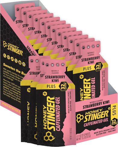 Honey Stinger Organic Salted Caramel Energy Gel, Caffeinated & Gluten Free, for Exercise, Running and Performance, Sports Nutrition for Home & Gym, Pre and Mid Workout, 12 Pack, 13.2 Ounce in Saudi Arabia