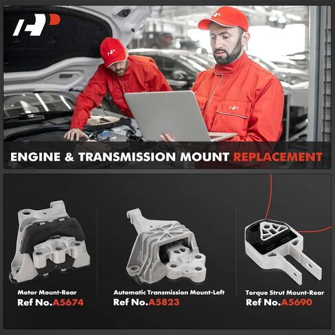 A-Premium 3PCS Engine Motor Mount Transmission Mount and Torque Strut Mount Set Compatible with Dodge Dart 2013 2014 2015 2016 L4 2.0L, Automatic Transmission, Replace# 68081488AH, 68081491AF in Saudi Arabia