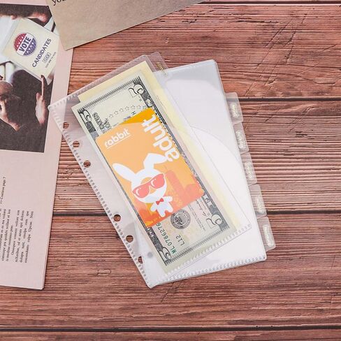 NatSumeBasics 12 A6 Binder Pockets Dividers Purple A6 Cash Stuffing Envelopes with Tab for 6 Ring Budgeting Planner Inserts Supplies Accessories (Purple) in Kuwait