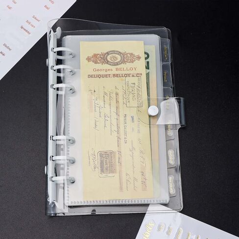 NatSumeBasics 12 A6 Binder Pockets Dividers Purple A6 Cash Stuffing Envelopes with Tab for 6 Ring Budgeting Planner Inserts Supplies Accessories (Purple) in Kuwait