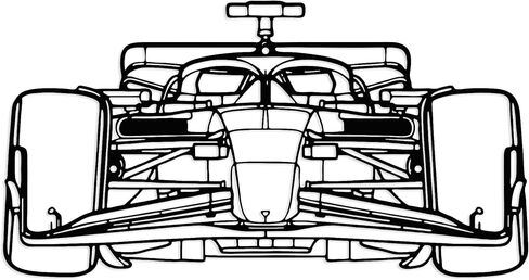 Xedatric F1 سباق السيارة المعدنية الجدار الفن الصيغة 1 صورة ظلية شنقا جدار السباق جدار ديكور السباق للسيارة للمرآب ، غرفة في سن المراهقة ، كهف أو غرفة نوم (15.8 '× 8.3' ') in Saudi Arabia
