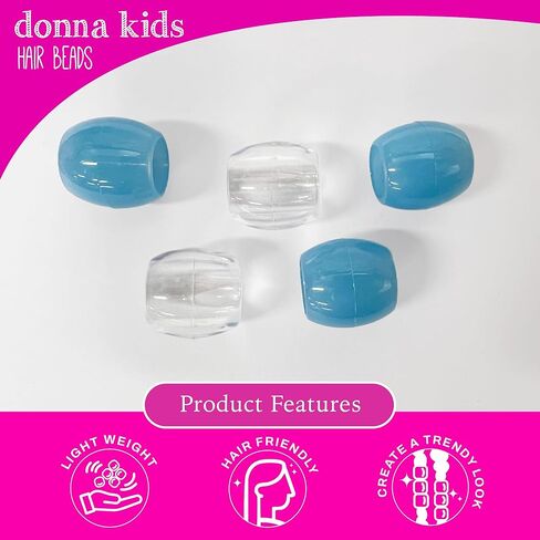 DONNA Glow in The Dark Hair Beads, Beads Jewelry Making Kit DIY Hair Braiding Jumbo Size White in Kuwait