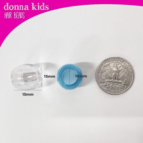 DONNA Glow in The Dark Hair Beads, Beads Jewelry Making Kit DIY Hair Braiding Jumbo Size White in Kuwait